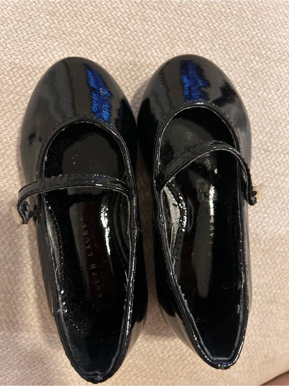 Black Patent Ralph Lauren Mary Jane Kids Shoes